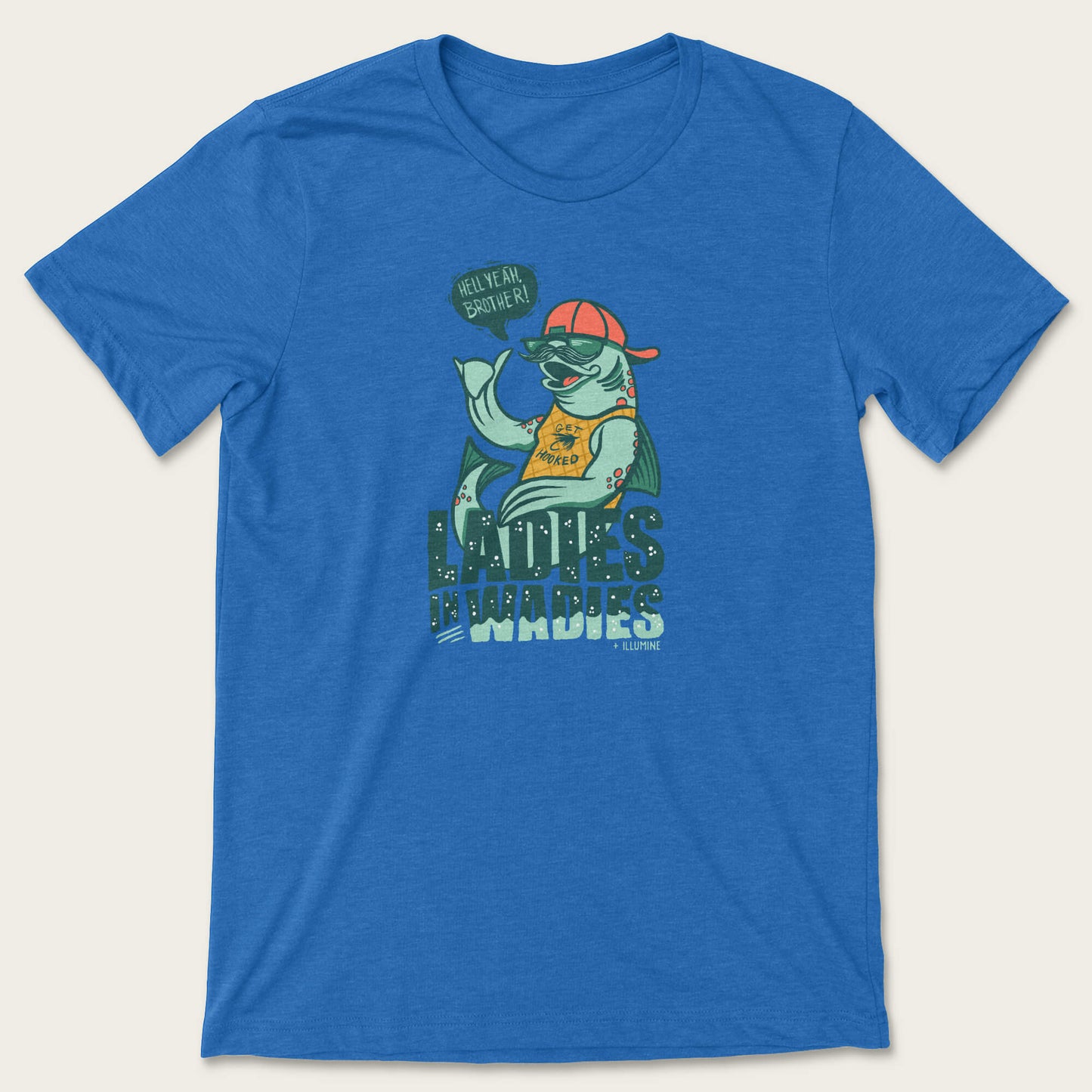 Get Hooked Tee - Heather True Royal