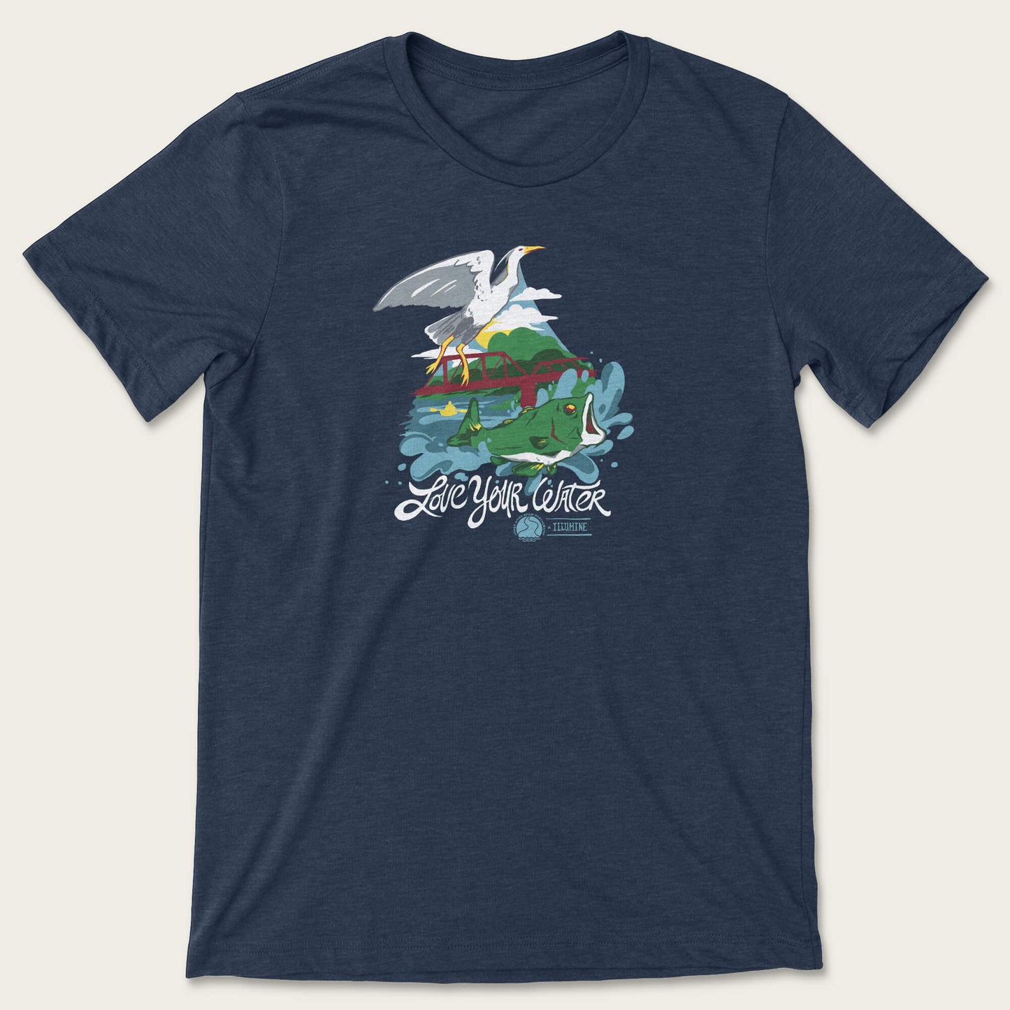 Love Your Water Tee - Heather Navy