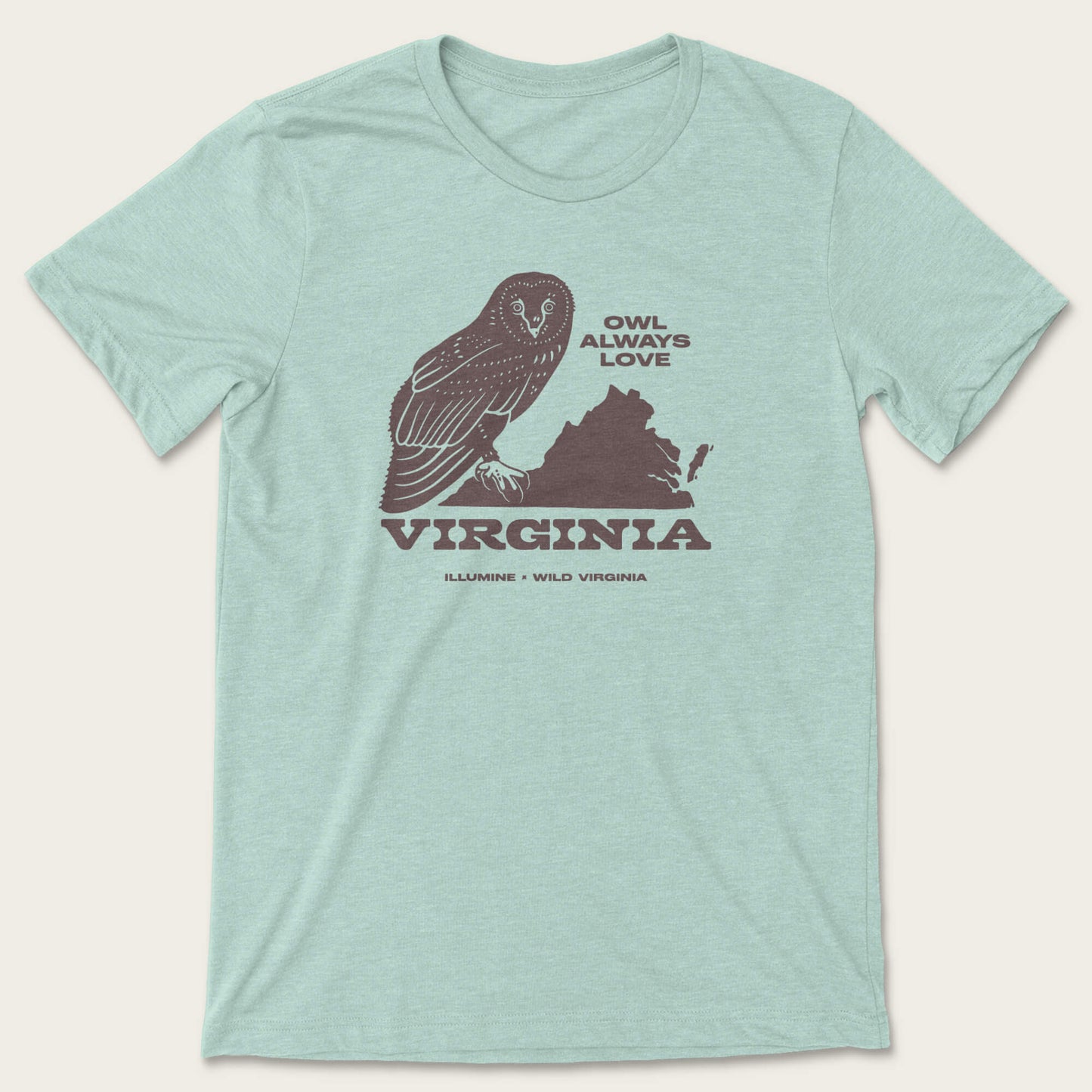 Owl Love Tee - Heather Dusty Blue