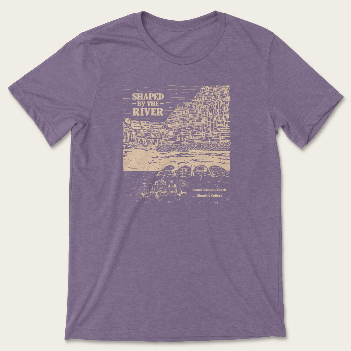 Shaped by the River Tee - Heather Purple