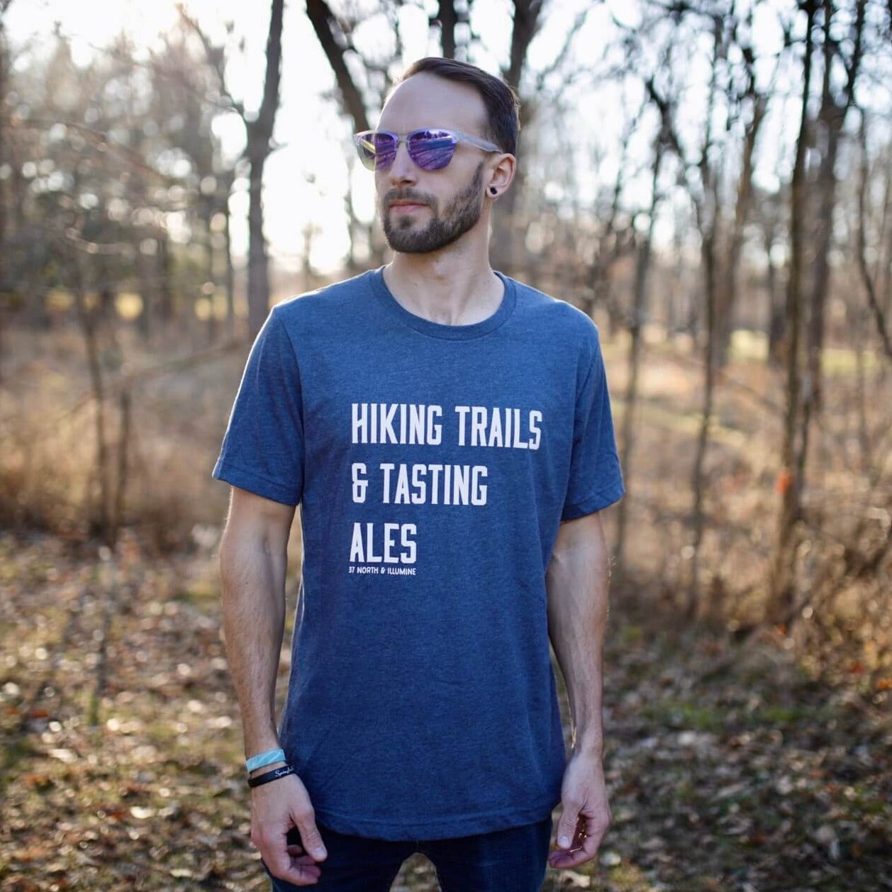 Hiking Trails Tee - Heather Navy