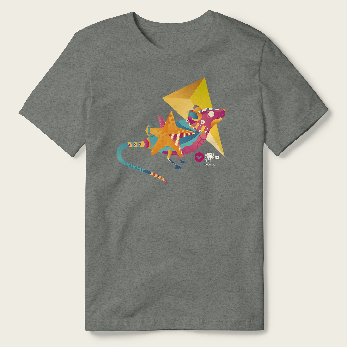 World Happiness Foundation Empathy Tee - Deep Heather