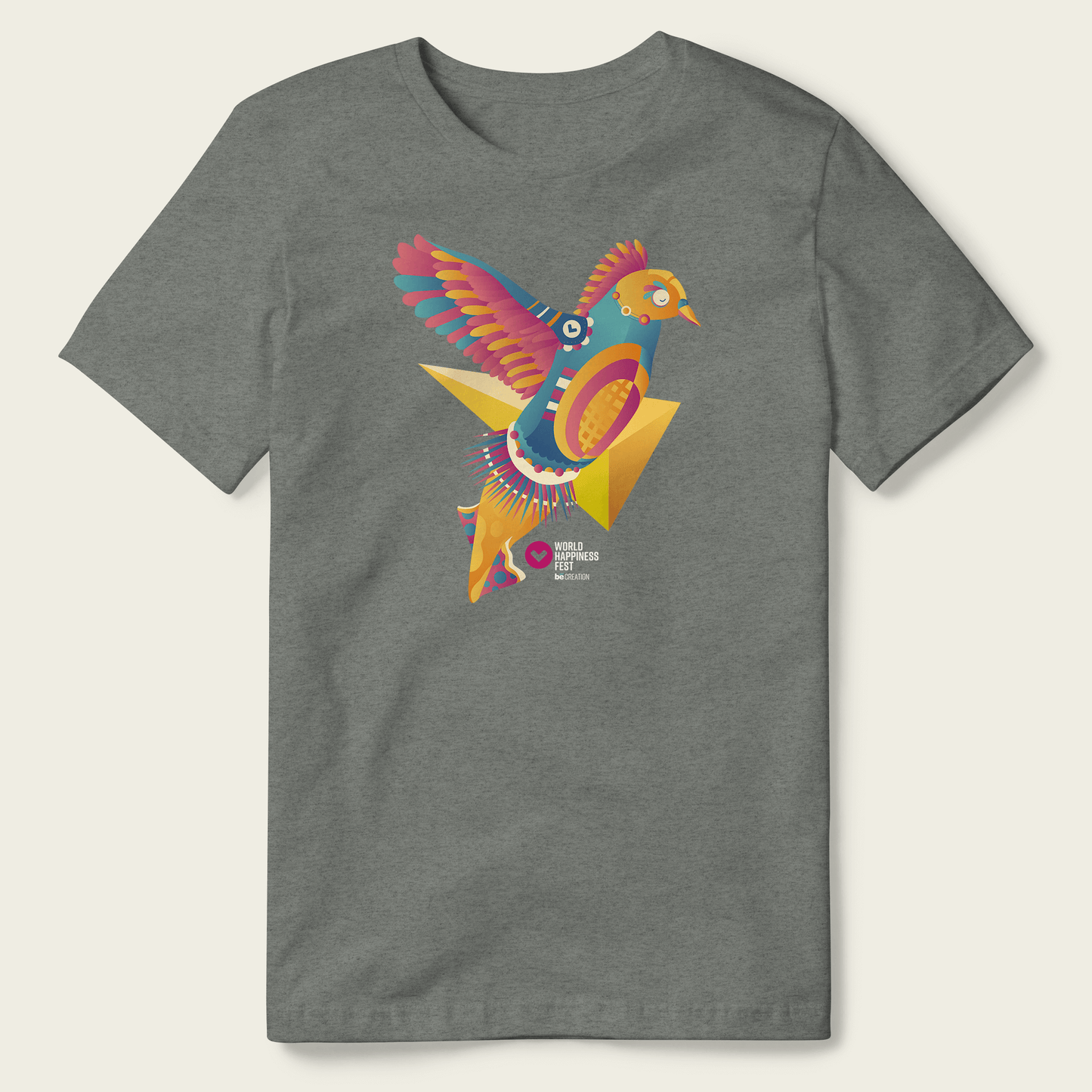 World Happiness Foundation Peace Tee - Deep Heather