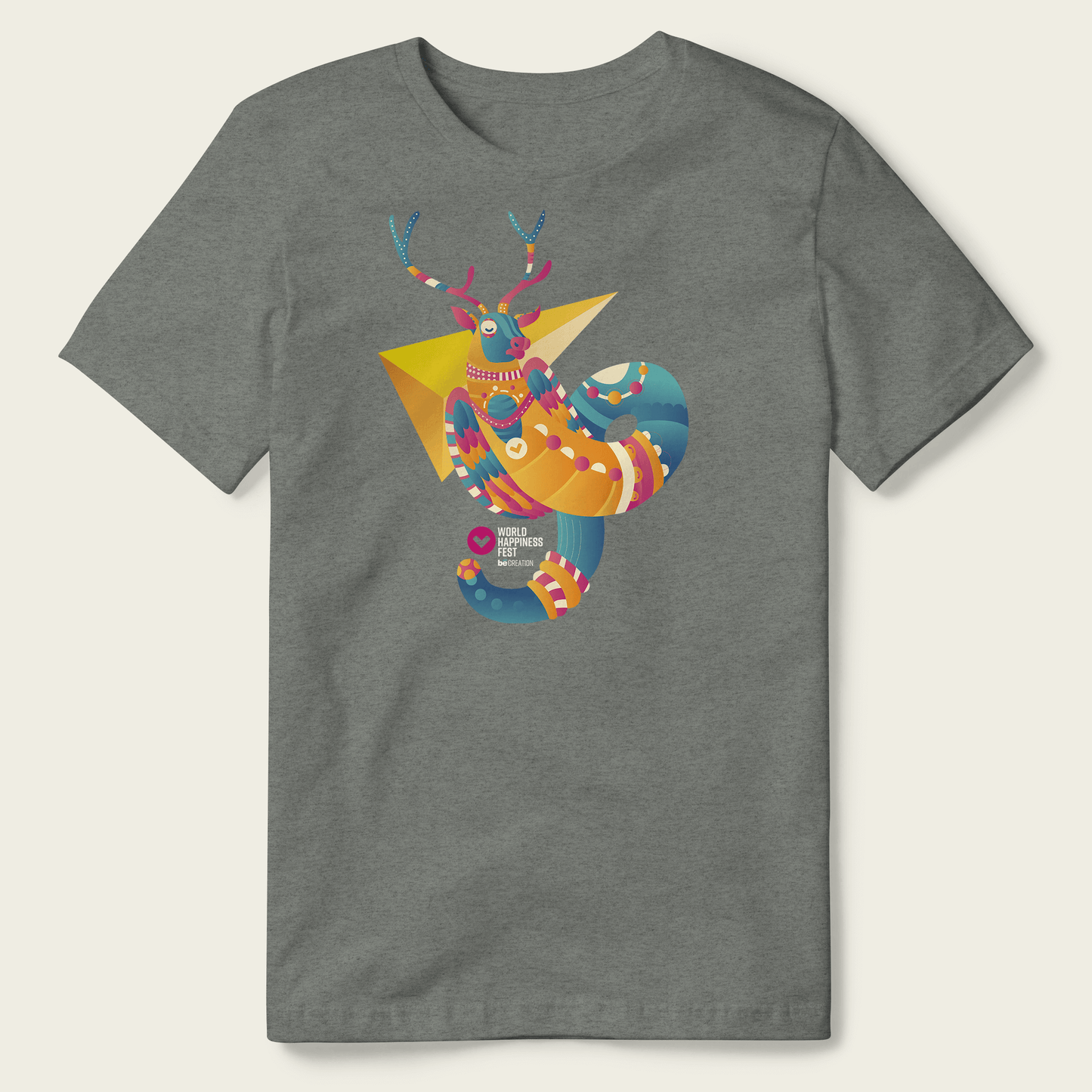 World Happiness Foundation Reverence Tee - Deep Heather