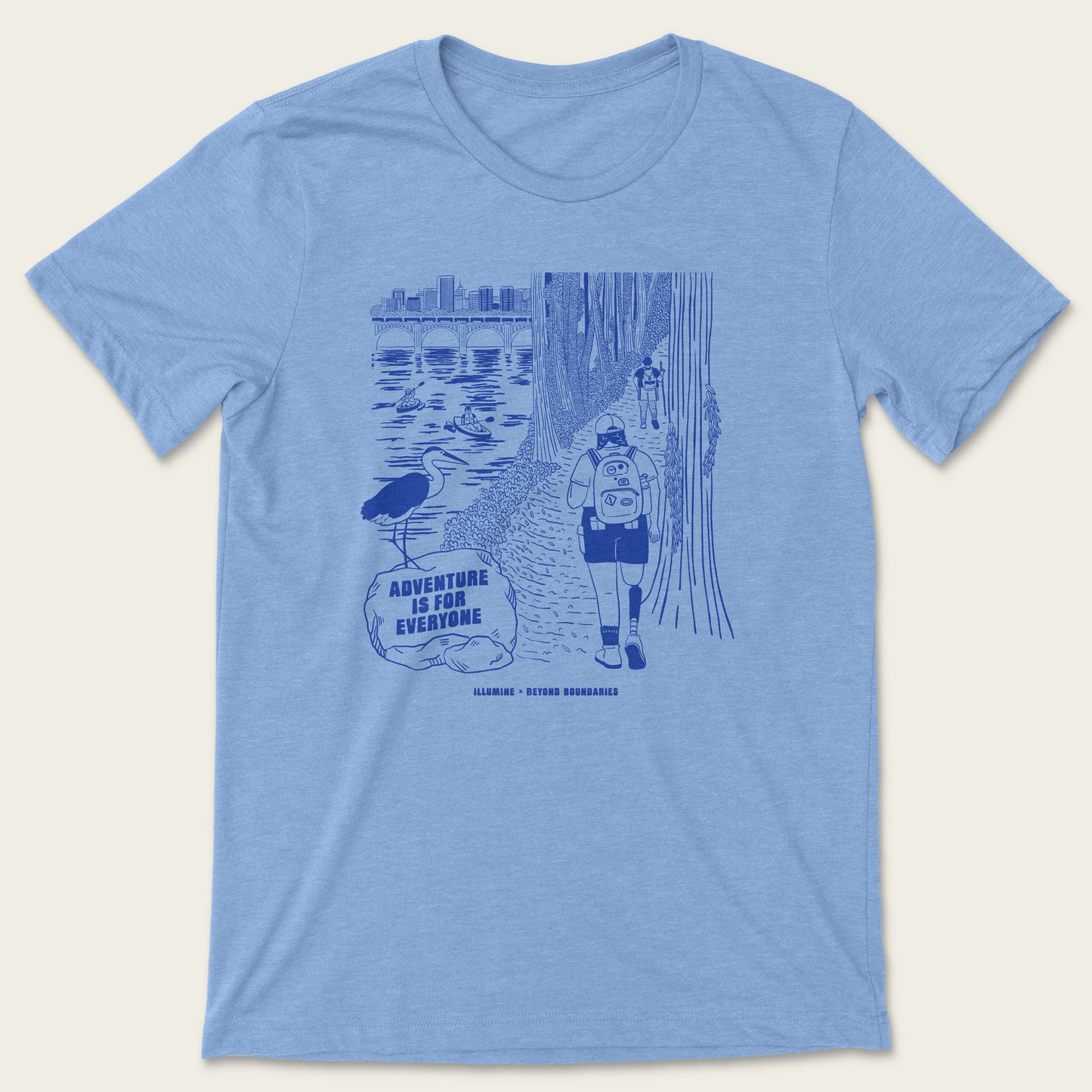Adventure By The James Tee - Heather Carolina Blue