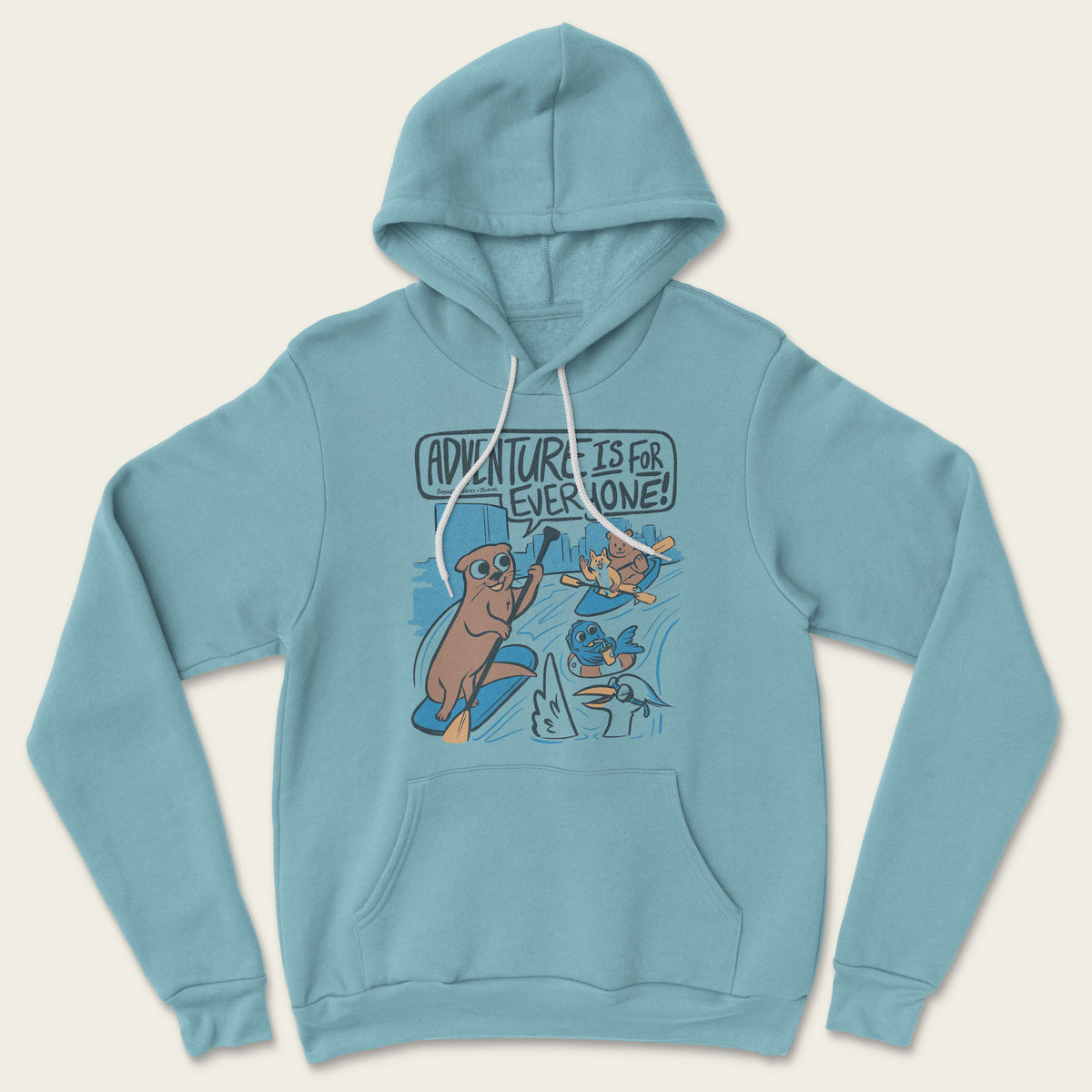 River Crew Hoodie - Heather Blue Lagoon