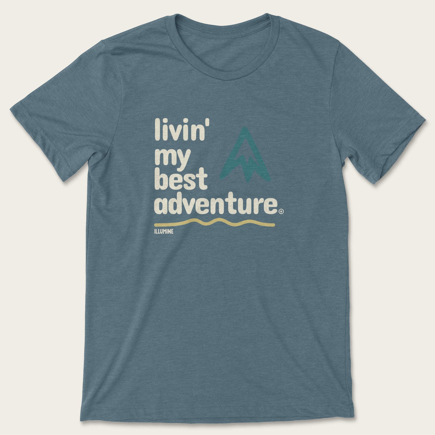 Livin' My Best Adventure Tee - Heather Slate