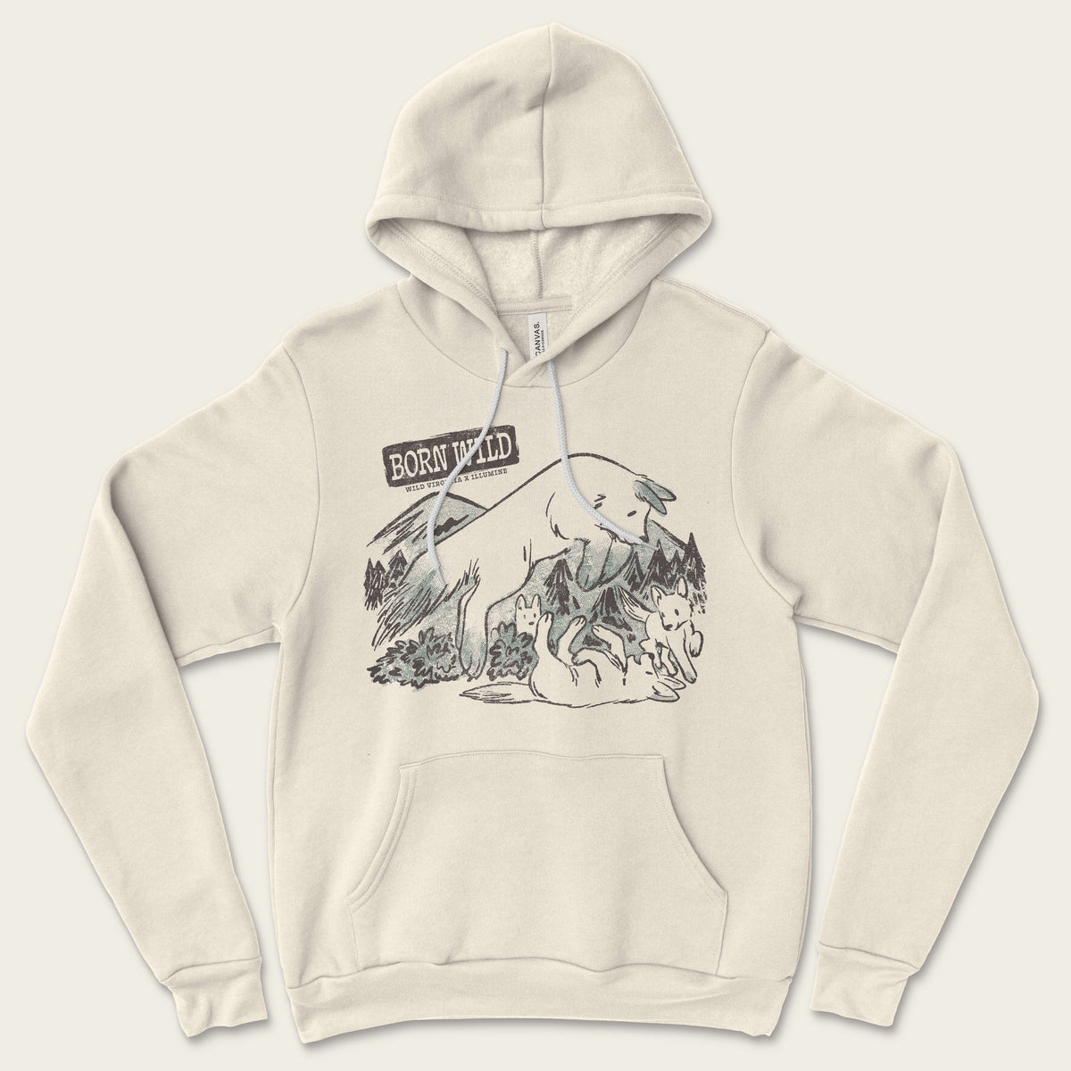 Born Wild Hoodie - Heather Dust