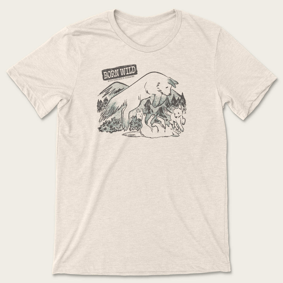 Born Wild Tee - Heather Dust