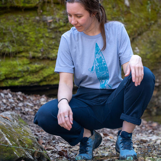 Canoeing Days Tee - Heather Blue