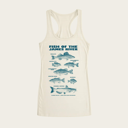 Fish Of The James Ladies Racerback Tank - Natural