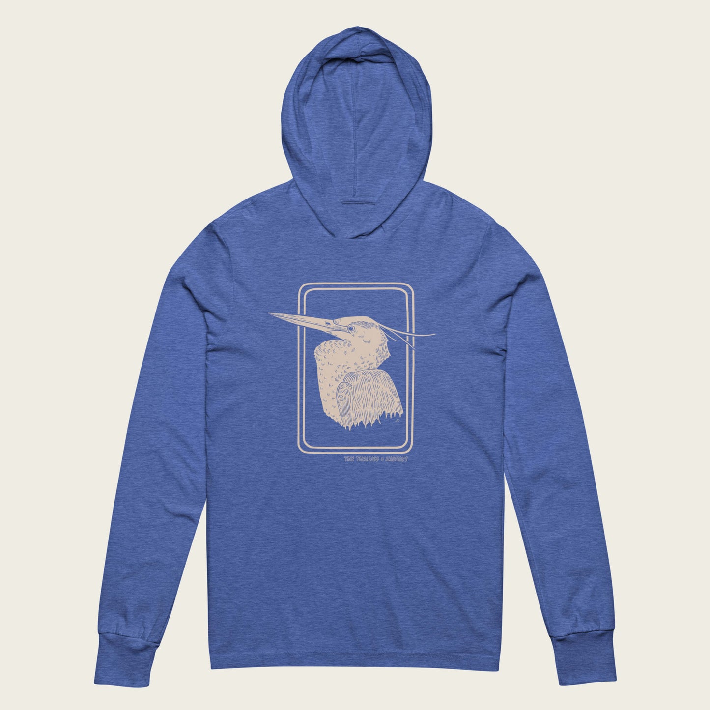 Great Blue Heron Sun Hoodie - Heather True Royal