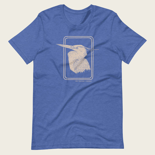 Great Blue Heron Tee - Heather True Royal