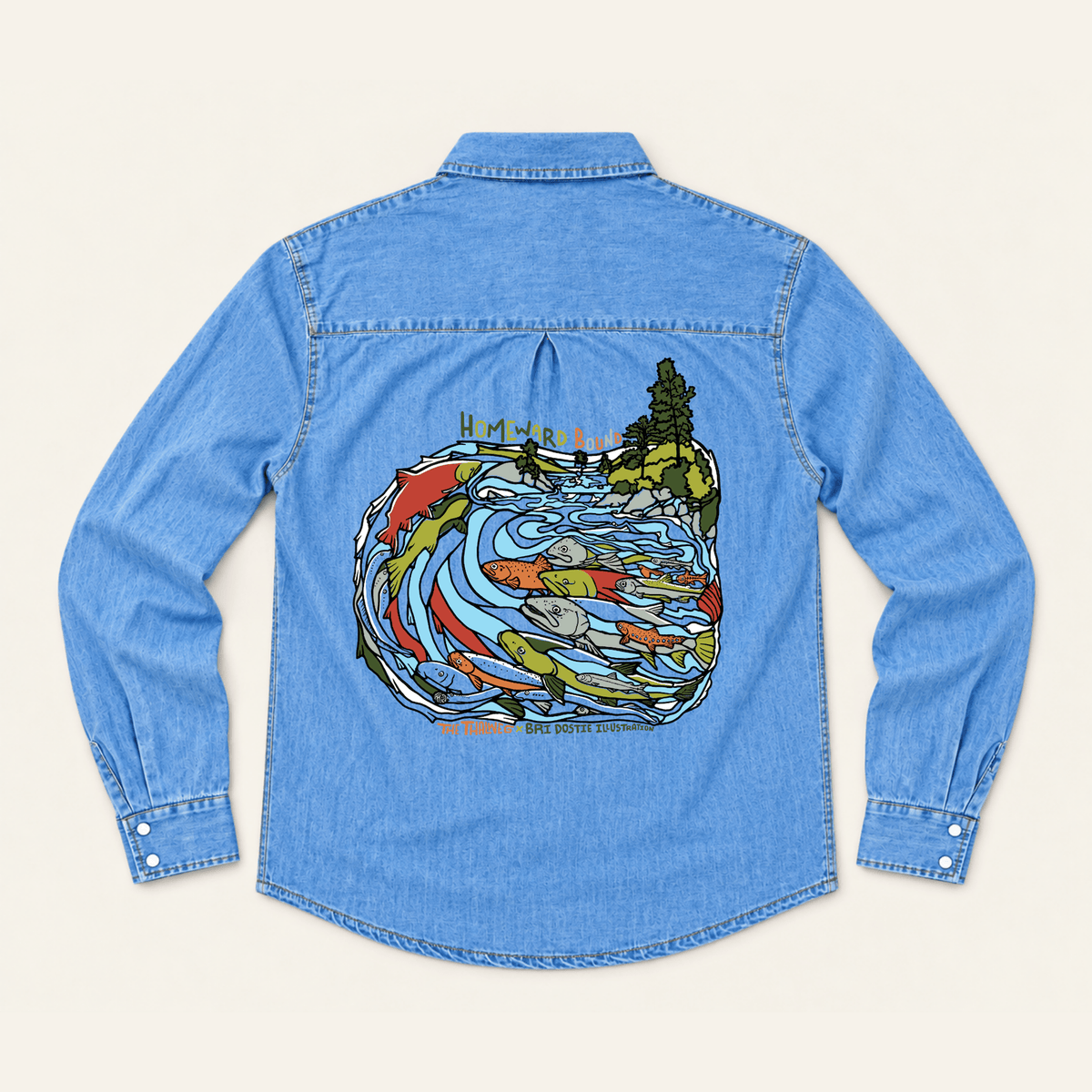 Homeward Bound Wave Train Denim Pearl Snap - Form Fit