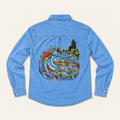 Homeward Bound Wave Train Denim Pearl Snap - Form Fit
