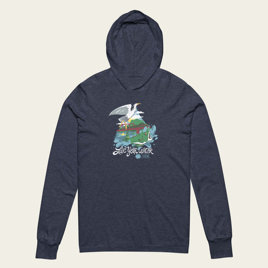 Love Your Water Sun Hoodie - Heather Navy