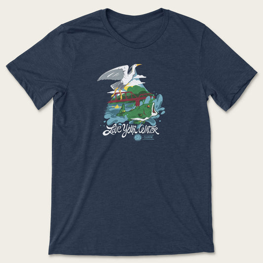 Love Your Water Tee - Heather Navy