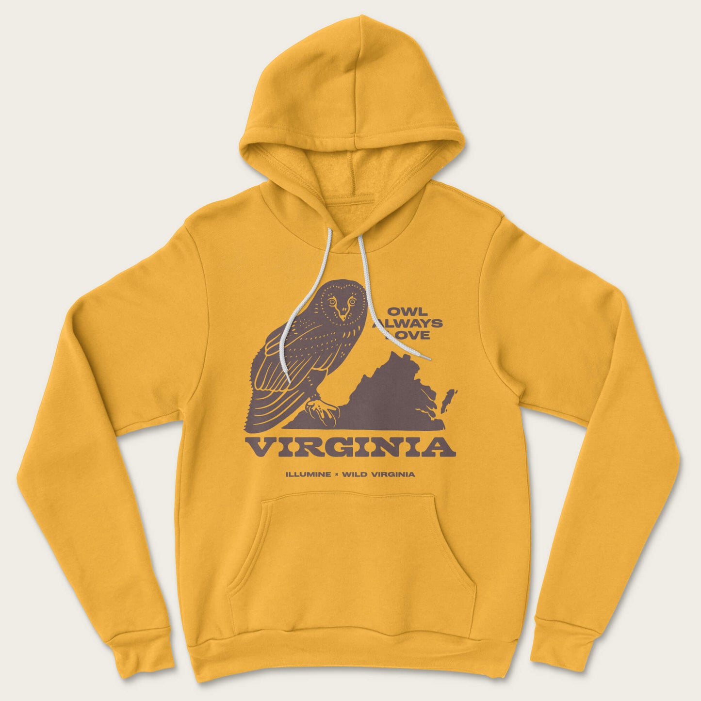 Owl Love Hoodie - Heather Mustard