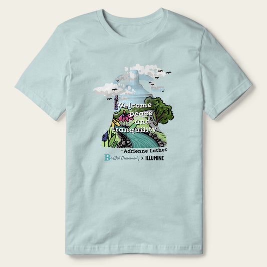 Be Well Bell Tee Adrienne Luther - Heather Ice Blue