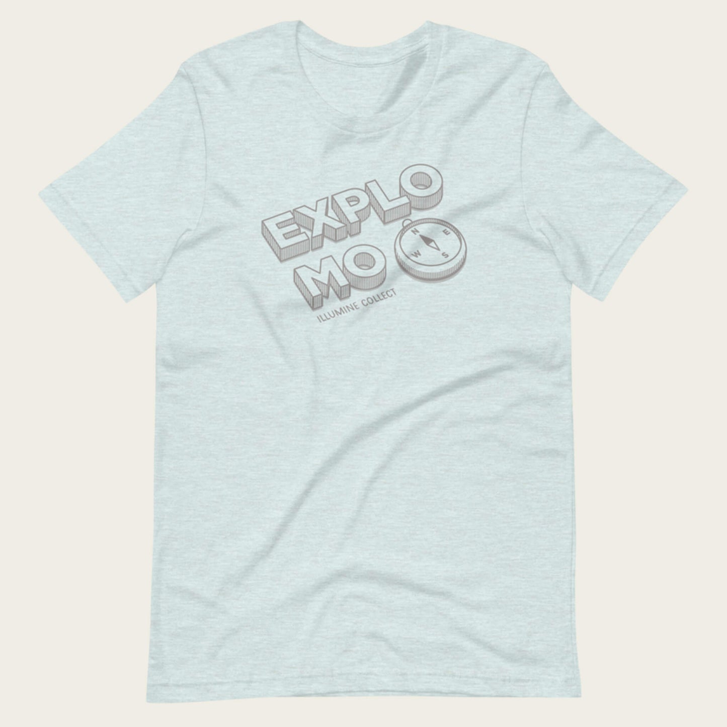 Explo Mo Tee - Heather Prism Ice Blue