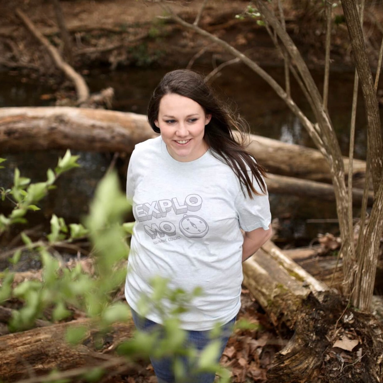 Explo Mo Tee - Heather Prism Ice Blue