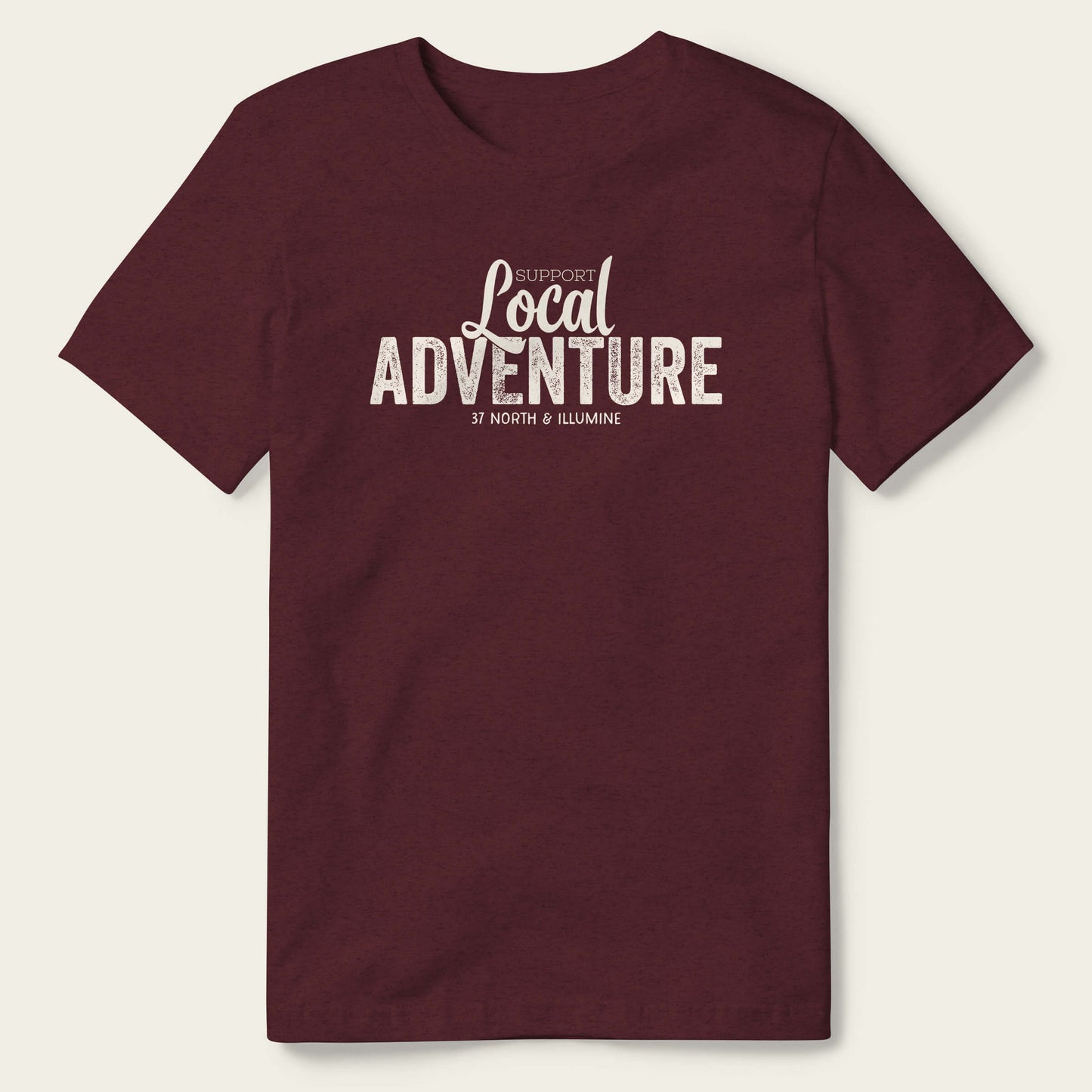 Support Local Adventure Tee - Heather Maroon