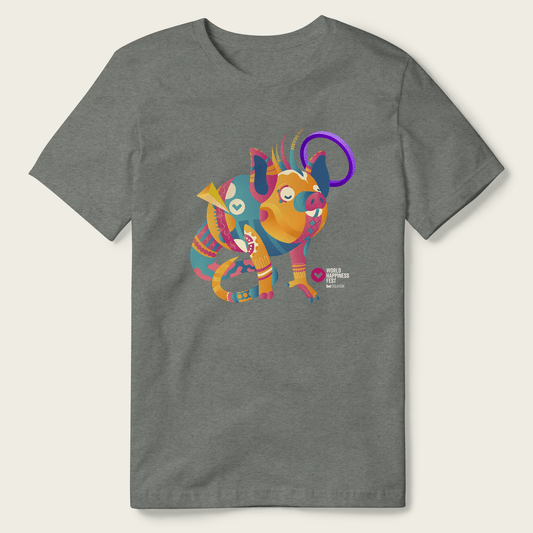 World Happiness Foundation Devotion Tee - Deep Heather