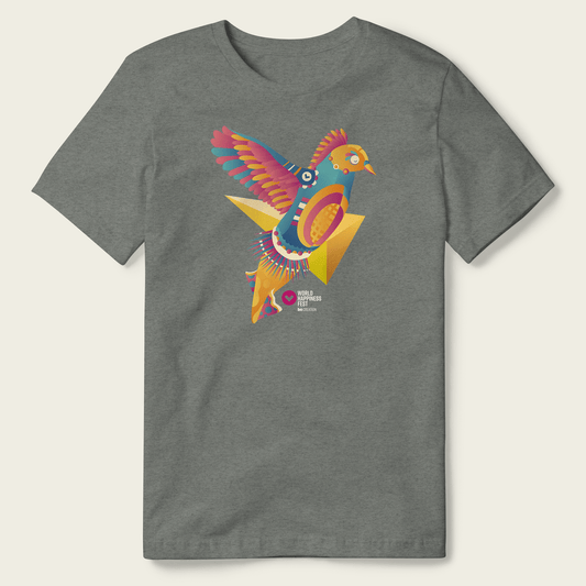 World Happiness Foundation Peace Tee - Deep Heather