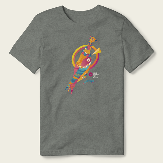 World Happiness Foundation The Eye Tee - Deep Heather